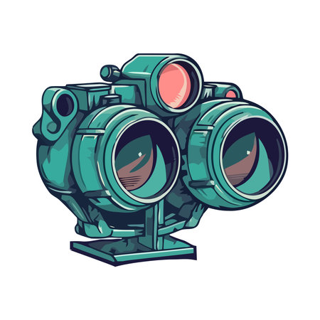 binoculars for observation icon flat designのイラスト素材