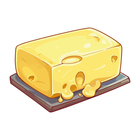 Fresh gourmet cheese slice on organic breadのイラスト素材