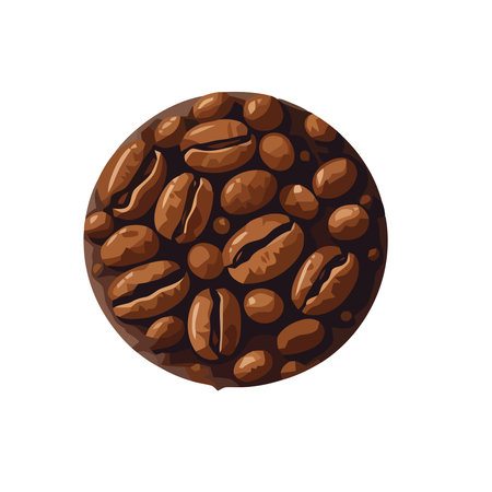 Fresh coffee bean illustration on organic backdropのイラスト素材