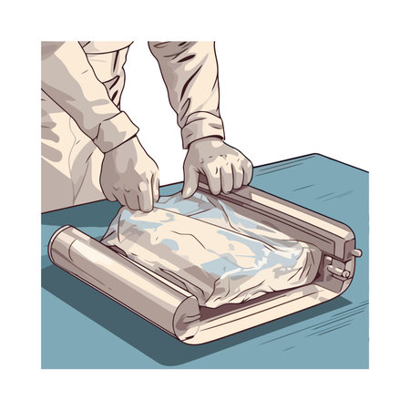 Reading old literature in isolated libraryのイラスト素材