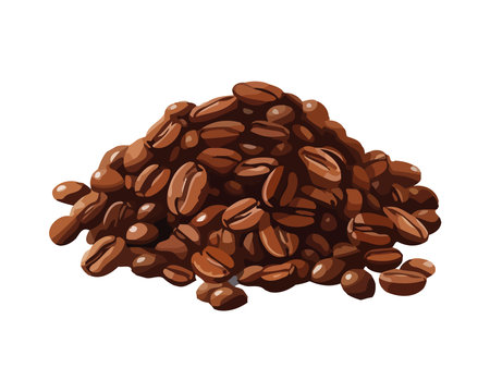 Organic coffee bean heap, fresh and scentedのイラスト素材