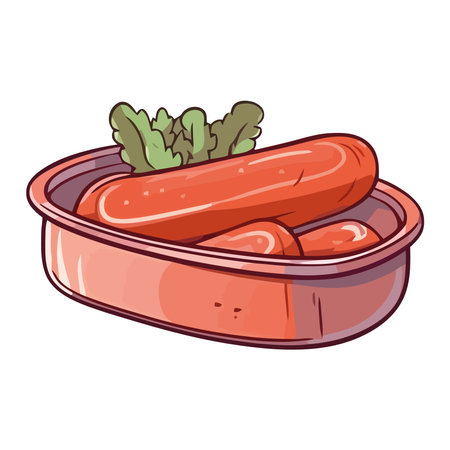 Freshly grilled meat and vegetables for lunchのイラスト素材