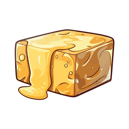 Fresh mozzarella slice on organic whole grain breadのイラスト素材