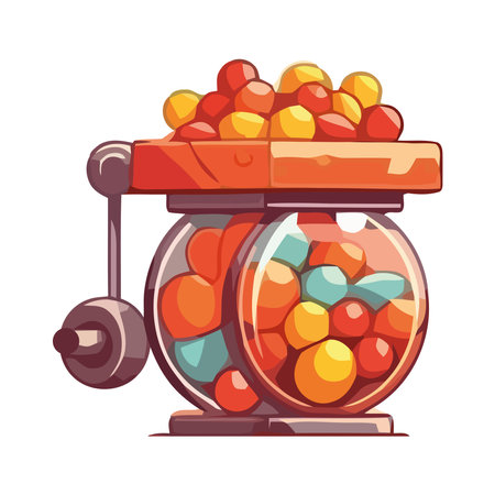 Fresh candies ball in jars, sweetのイラスト素材