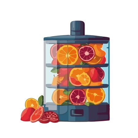 Fresh citrus fruits in a healthy mealのイラスト素材