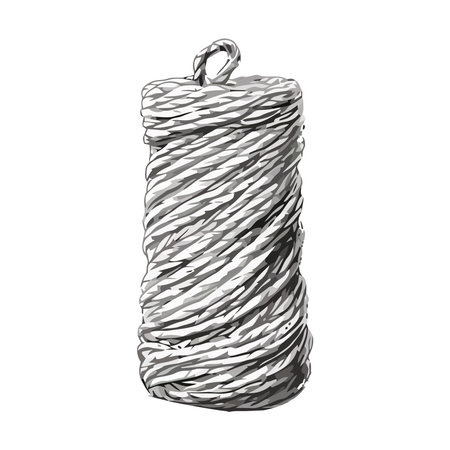 Twisted fiber spool fastening shipping equipment connectionのイラスト素材