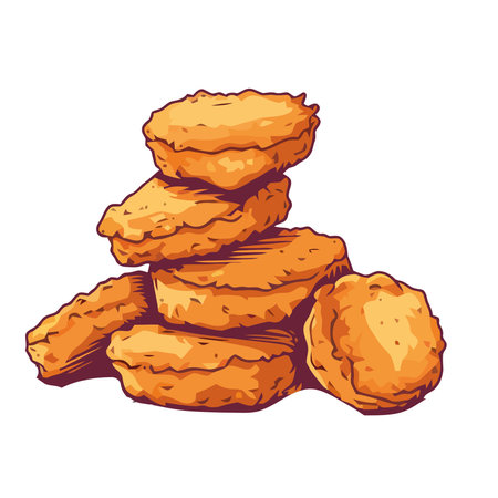 Stack of homemade fried chicken, a sweet snackのイラスト素材