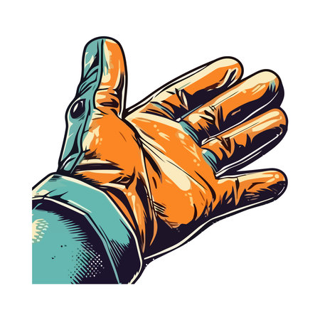 Human hand with leather glove iconのイラスト素材
