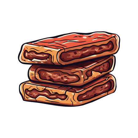 Sweet food illustration chocolate cookie stack snackのイラスト素材