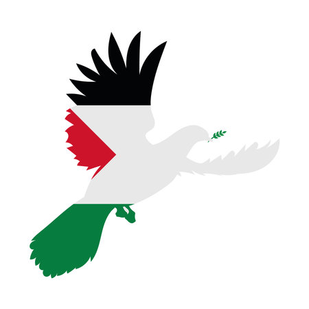 palestine peace dove illustrationのイラスト素材