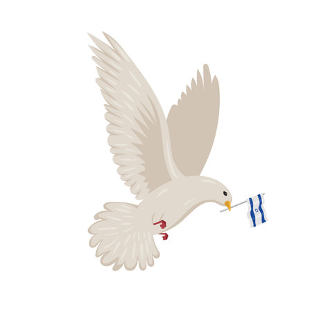 israel peace dove with flagのイラスト素材