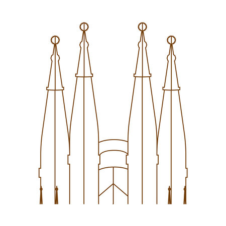 basilica of the holy family lineal styleのイラスト素材