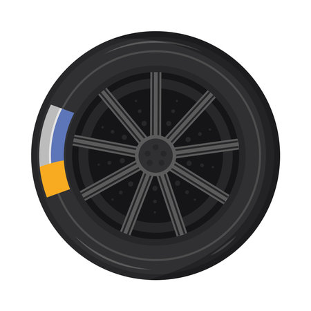 rally racing wheelのイラスト素材