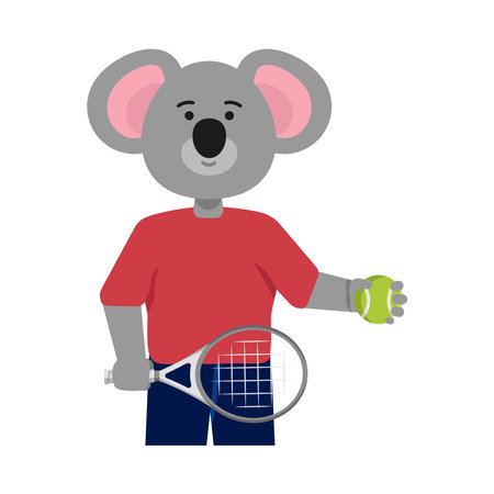 australia tennis illustration with koalaのイラスト素材