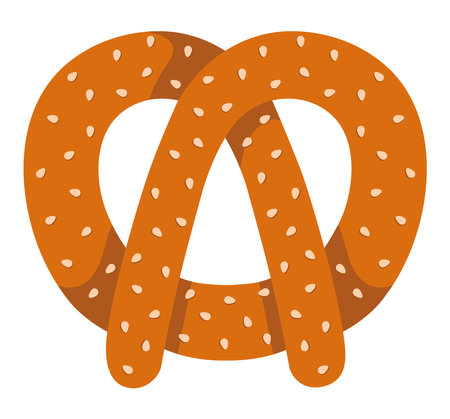 pretzel baked foodのイラスト素材