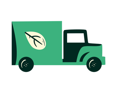 eco transport truckのイラスト素材