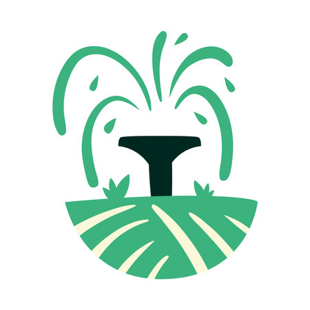 agriculture and irrigation fieldのイラスト素材