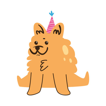 cute dog celebratingのイラスト素材