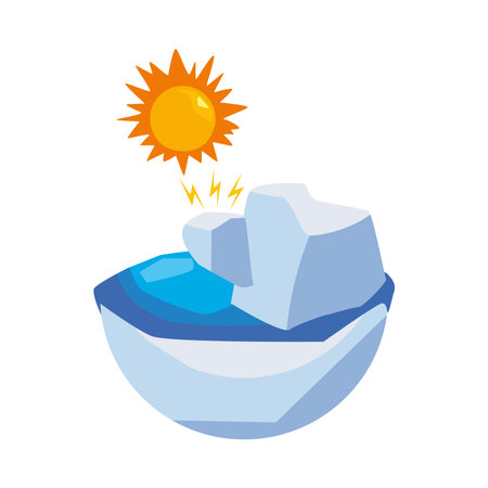 climate change on planet to melting of glaciersのイラスト素材