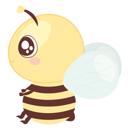 cute bee insect wildlifeのイラスト素材