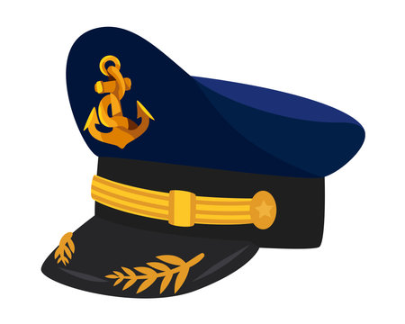 navy captain peaked capのイラスト素材
