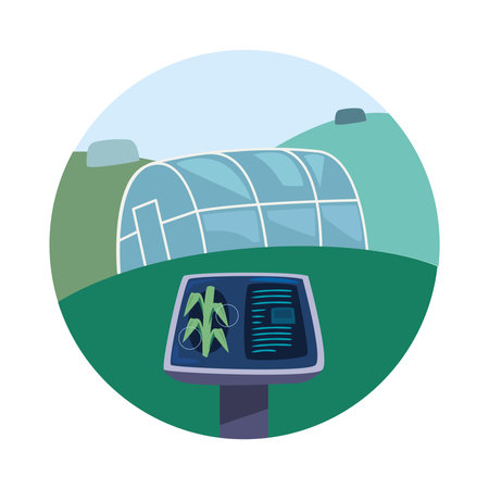 farm technology storage and plantsのイラスト素材