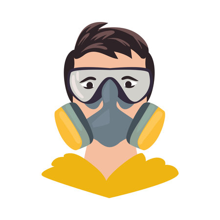 Person with safety gogglesのイラスト素材