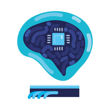 AI Brain with Microchip Icon