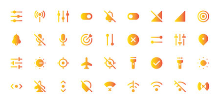 Toggles Icon Set - Switches, Controls, Interface Toggle Symbolsのイラスト素材