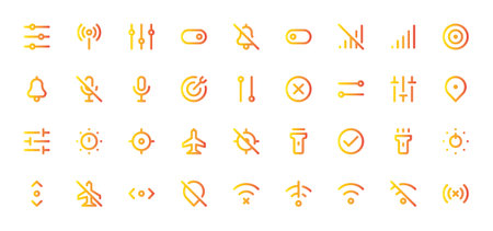 Toggles Icon Set - Switches, Controls, Interface Toggle Symbolsのイラスト素材