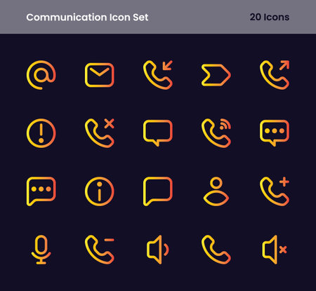 communication icon setのイラスト素材