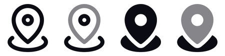 Location Pin Icons Set - Map Markers, GPS Symbolsのイラスト素材