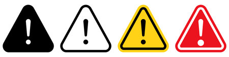 Warning Sign Icons Set - Caution, Alert, Hazard Symbolsのイラスト素材
