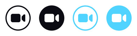 Video Camera Icons Set - Film, Record, Media Production Symbolsのイラスト素材