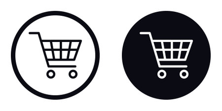 Shopping Cart Icons Set - E-commerce, Retail, Buy Symbolsのイラスト素材