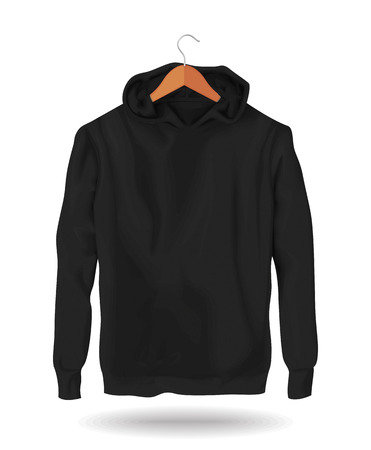 Mock-up Hoodie Template Hanger Advertising Store Fashion Casual Apparel Blackのイラスト素材