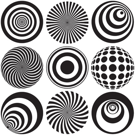 Optical Art in Black and Whiteのイラスト素材
