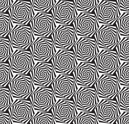 Seamless Op Art Hexagon Spiral Pattern Texture Wallpaperのイラスト素材