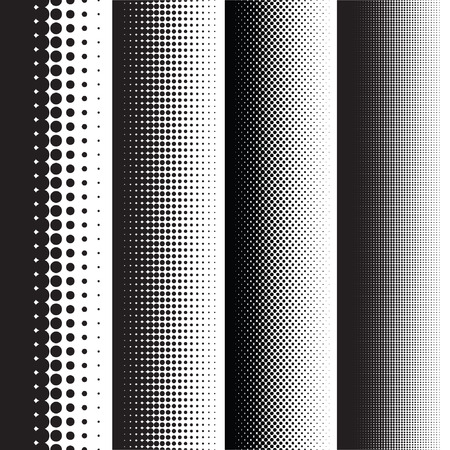 Halftone dots pattern gradient set in vector formatのイラスト素材