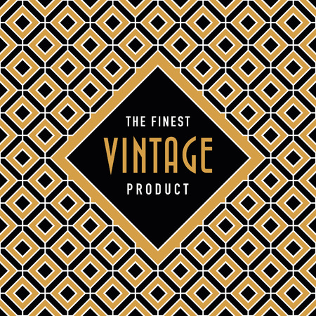 Vintage label on seamless vintage background texture patternのイラスト素材
