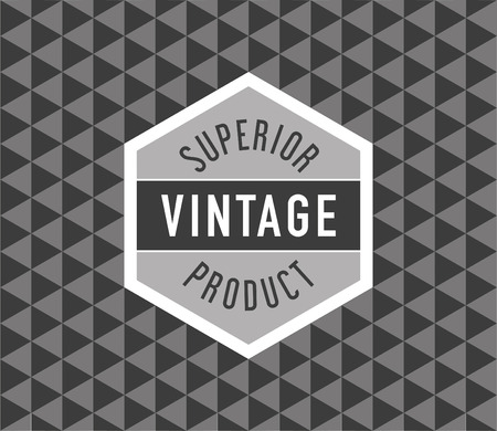 Geometric vintage label on seamless vintage geometric pattern backgroundのイラスト素材