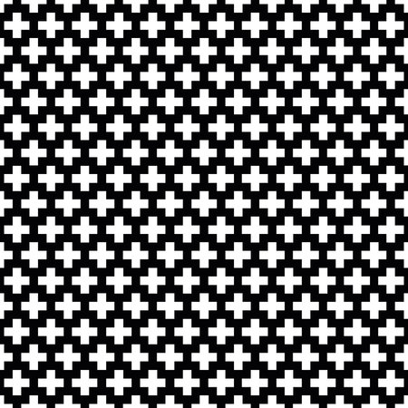 Seamless black and white Swiss Cross Shweizerkreuz pattern