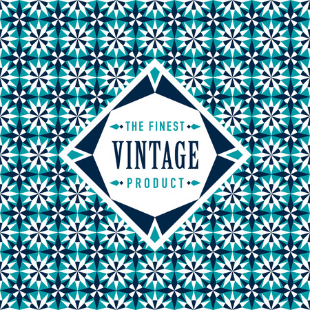 Vintage label with seamless geometric pattern background. Ideal for packaging designs.のイラスト素材