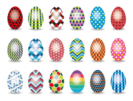 Easter eggs isolated on a white backgroundのイラスト素材