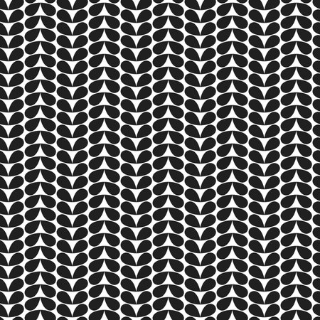 Seamless leaf pattern in black and whiteのイラスト素材