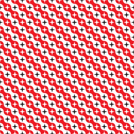 Seamless vintage ripple and star patternのイラスト素材