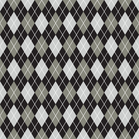 Seamless argyle pattern background. Black, grey and white pattern.