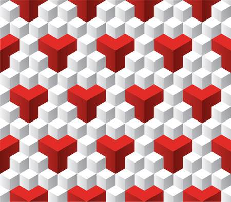 Seamless 3d isometric cube pattern background textureのイラスト素材
