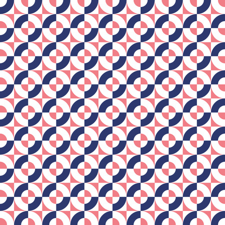 Seamless abstract geometric square and circle intersection patternのイラスト素材