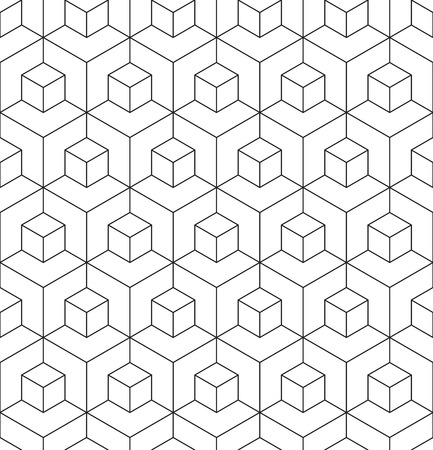 Seamless 3d wireframe cube structure pattern backgroundのイラスト素材
